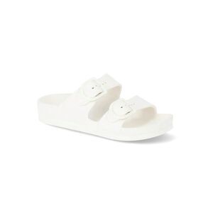 Women's White No Boundaries Two Buckle EVA Slide Sandals size 7. NWT